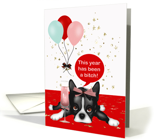 New Year Saying Goodbye to a Bad Year card (1659090)