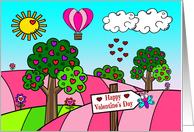 Valentine’s Day with an Adorable Dragon Fly with a Colorful Scene card