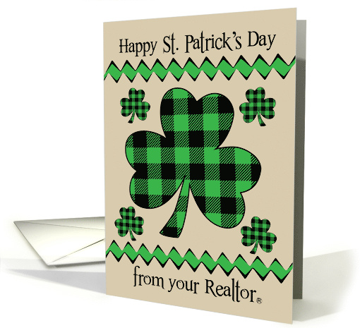 St Patrick's Day from Realtor with Black and Green Plaid... (1670166)