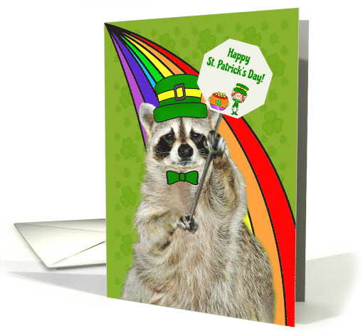 St Patrick's Day with an Adorable Raccoon Wearing a... (1673944)