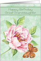 Birthday to Great Granddaughter with a Beautiful Water Colored Flower card