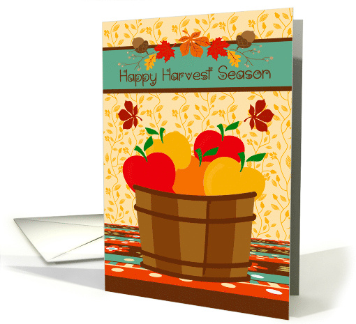 Harvest Season with a Yummy Basket of Apples and Leaves card (1691288)
