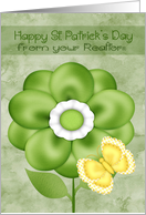St Patrick’s Day from Realtor with a Pretty Green Flower and Butterfly card