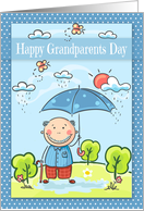 Grandparents Day to Grandpa a Cute Grandpa under an Umbrella card
