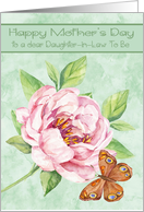 Mother’s Day to Daughter in Law To Be with a Water Colored Pink Flower card