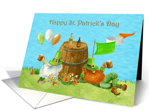 St. Patrick's Day with Gnomes Relaxing Against a Big Keg... (1728744)