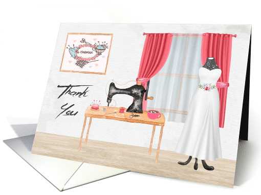 Thank You to Seamstress a Sewing Room with a Window View card