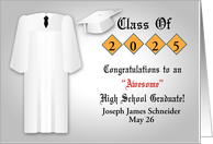 Congratulations on High School Graduation Custom Name and Year 2025 card