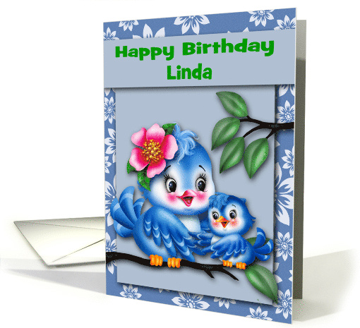 Birthday Custom Name with a Bird Holding a Baby Bird... (1733778)