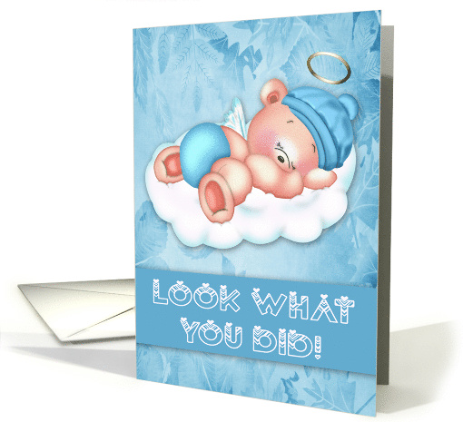 Congratulations on New Baby Boy with an Angel Bear... (1733780)