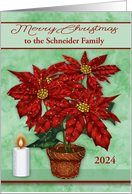 Christmas for Custom Name and Year 2024 with a Pot of Poinsettias card