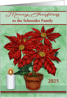Christmas for Custom Name and Year 2025 with a Pot of Poinsettias card