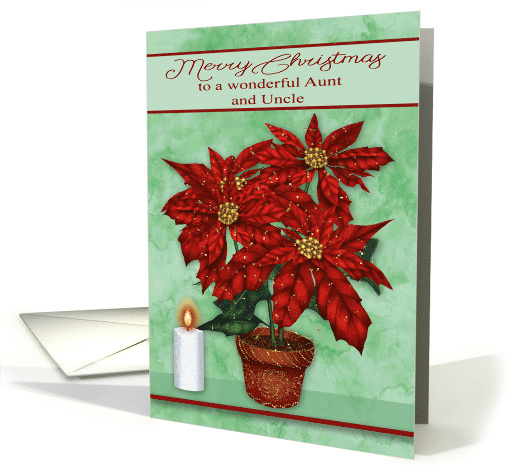 Christmas to Aunt and Uncle with a Festive Pot of Poinsettia card