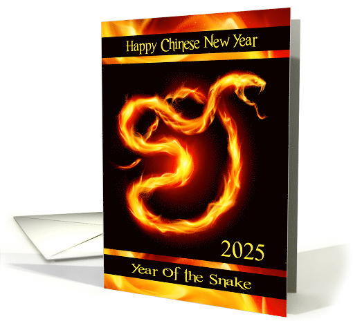 Chinese New Year 2025 the Year of the Snake with a Glowing Snake card