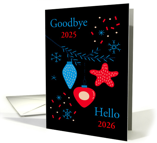 2026 New Year's Custom Year with Cute Christmas Decorations card