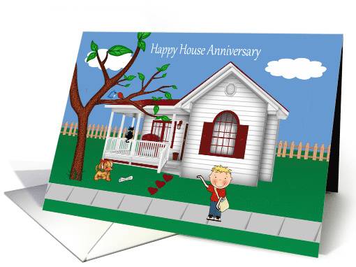 House Anniversary Card with a Beautiful House Theme with... (1752062)