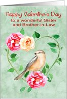 Valentine’s Day to Sister and Brother in Law with a Flower Wreath card