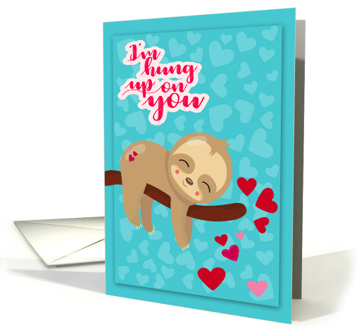 Valentine's Day with a Cute Sloth Hanging from a Tree... (1753710)