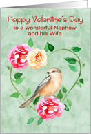 Valentine’s Day to Nephew and Wife with a Beautiful Heart Wreath card