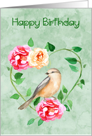 Birthday with a Beautiful Heart Wreath and a Pretty Bird card