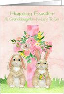 Easter to Granddaughter in Law To Be a Beautiful Flowered Cross card