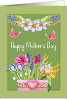 Mother’s Day with Beautiful Bouquet of Spring Flowers and Butterflies card