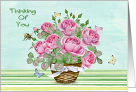 Thinking Of You with a Beautiful Bouquet of Summer Flowers card