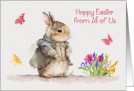 Easter from All of Us with an Adorable Bunny and Beautiful Flowers card
