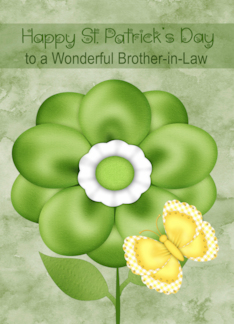 St Patrick's Day to Brother in Law with a Pretty Green Flower