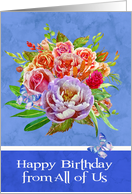 Birthday from All of Us with a Beautiful Bouquet of Flowers card