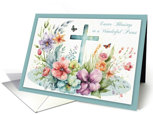 Easter Blessings to Priest with a Cross Surrounded by... (1763650)