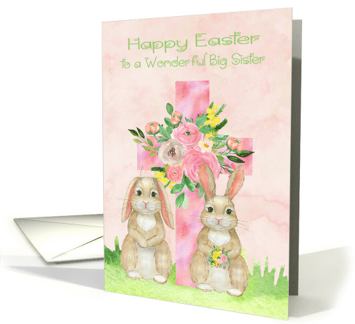Easter to Big Sister with a Beautiful Flowered Cross and... (1763854)