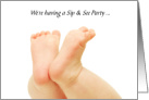 Sip & See Party Invitation with Sweet Little Baby Feet card