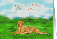 Father’s Day to Both my Dads Golden Retriever Relaxing in a Meadow card