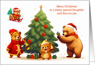 Christmas to Daughter and Son in Law with Adorable Bears and a Tree card