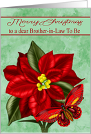 Christmas to Brother in Law To Be with a Poinsettia and Butterfly card