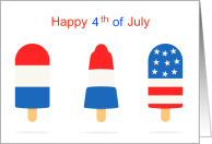 4th of July with Patriotic Popsicles on Solid White card