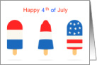 4th of July with Patriotic Popsicles on Solid White card