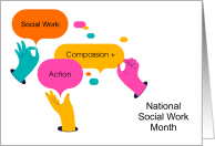 National Social Work Month with Helping Hand Bubbles card