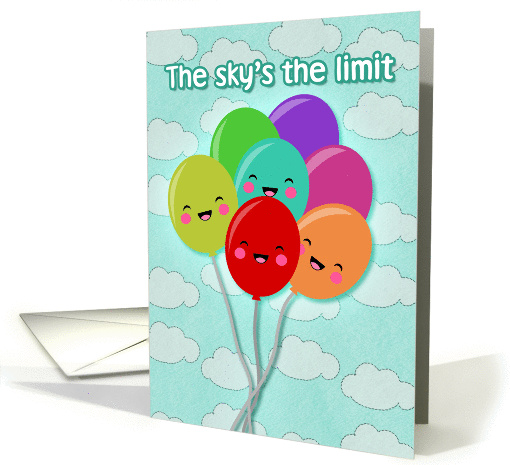 Kawaii Balloons - Sky - Encouragement - Dreams card (1358038)
