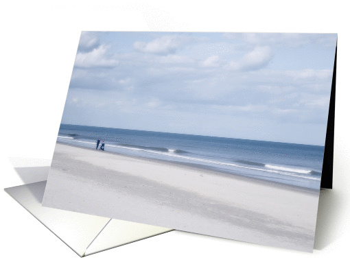 Card for any occasion - Family walking on beach - Color... (1352068)