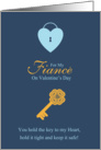 Fiance Stylish Valentine With Key And Heart Design card