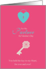 Partner Stylish Valentine With Key And Heart Design card