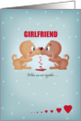Girlfriend Valentine’s Day Kissing Dogs And Hearts card