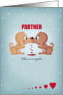 Partner Valentine’s Day Kissing Dogs And Hearts card