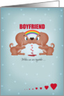 Boyfriend Gay Male Valentine’s Day Kissing Dogs And Hearts card