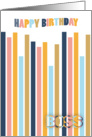 Boss Modern Business Birthday In Trending Colours Abstract card