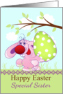 Sister Easter Bunny With Giant Egg card