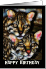 Jaguar Cubs Birthday Greeting Card Fractal Wire Frames card