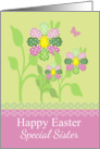 Sister - Easter Egg Flowers In Spring Colours card